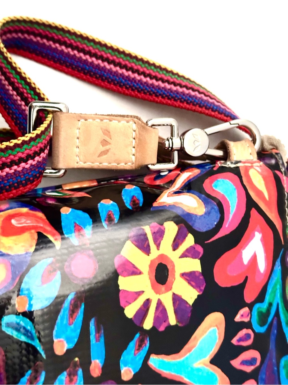 Consuela Sophie Downtown Crossbody Bag - Black w/ Multicolor Design - Picture 6 of 14